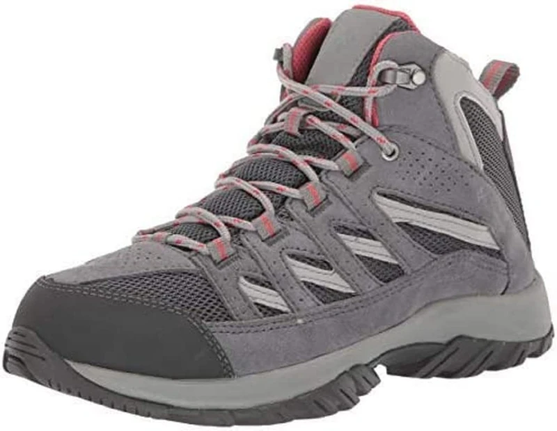 Columbia Women's Crestwood Mid Waterproof Hiking Boot, Graphite/Daredevil, 7.5 Wide