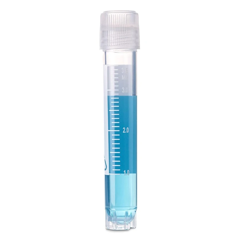 Globe Scientific RingSeal Cryogenic Vials, 3032-4, 4.0ml, Sterile, External Threads, Attached Screwcap with O-Ring Seal, 500/Case
