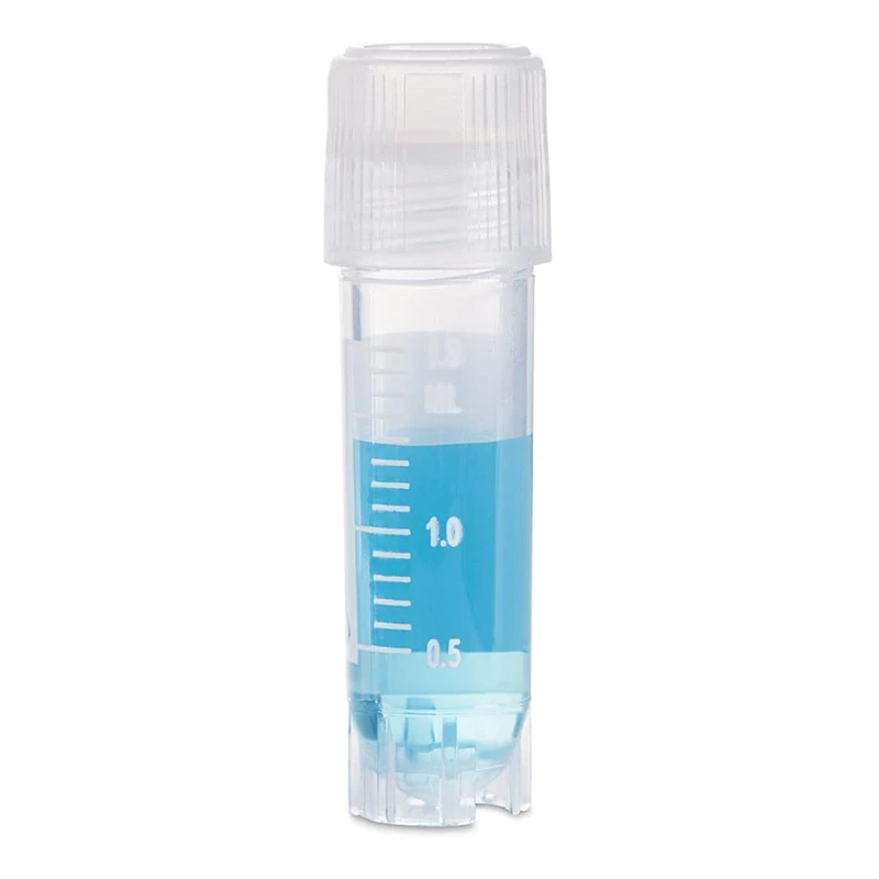 Globe Scientific RingSeal Cryogenic Vials, 3032-2, 2.0ml, Sterile, External Threads, Attached Screwcap with O-Ring Seal, 500/Case