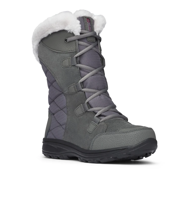 Columbia Women's Ice Maiden Ii Waterproof Snow Boot, 2024 Shale/Dark Raspberry, 7.5