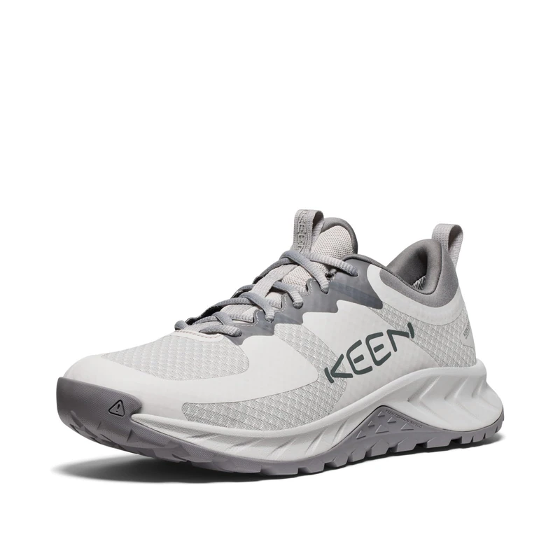 KEEN Men's Versacore Breathable Comfortable Waterproof Hiking Shoes, Silver Lining/Scarlet Ibis, 7 - Image 1