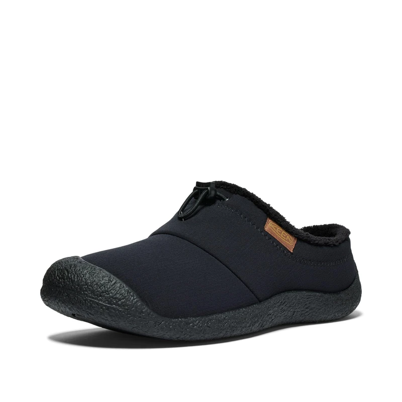 KEEN Men's Howser 3 Slide Comfy Durable Slippers, Black/Black Recycled, 9