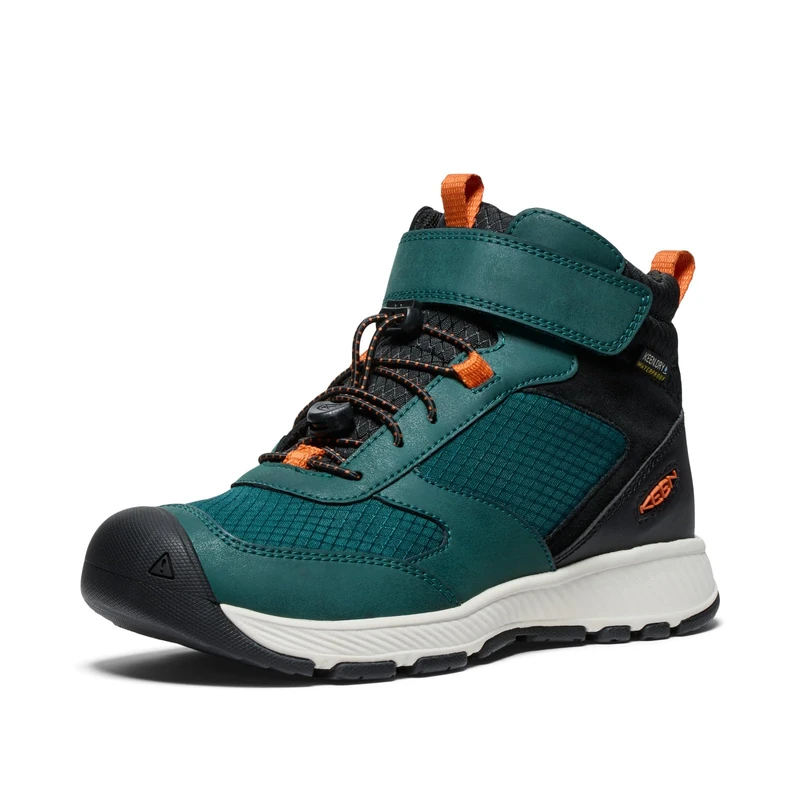 KEEN Unisex-Child Skua Mid Waterproof Hiking Boots, Ponderosa Pine/Gold Flame, 6 - Image 1