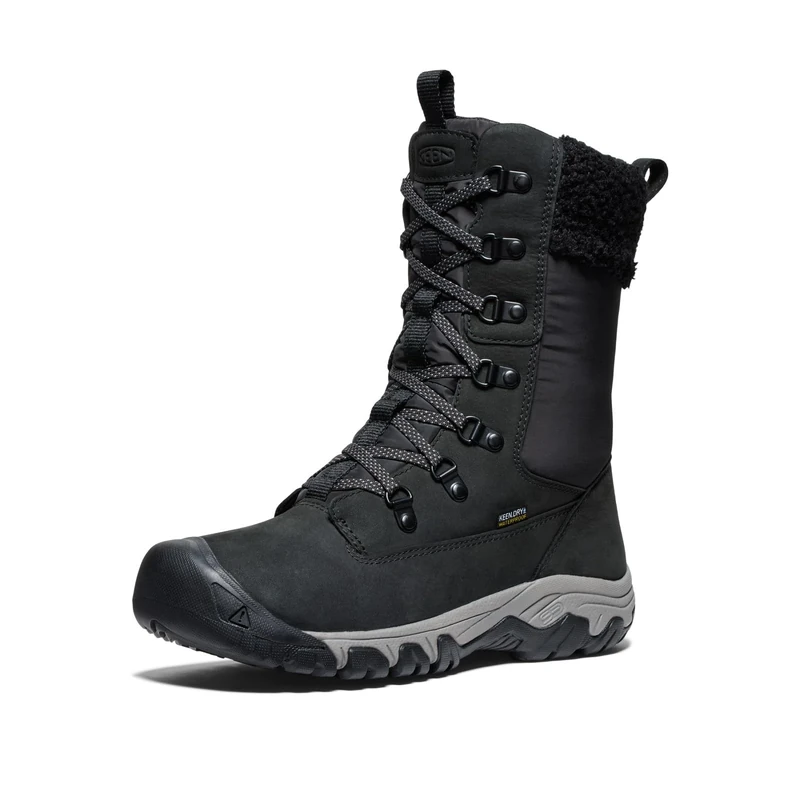 KEEN Women's Greta Tall Classic Waterproof Snow Boot, Black/Black, 5
