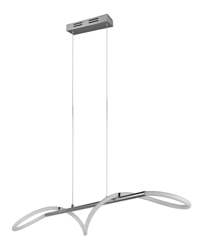 Reality Leuchten Argos R32361106 LED Pendant Light, Chrome Metal, White Plastic, with 28 Watt LED, Dimmer Switch - Image 1