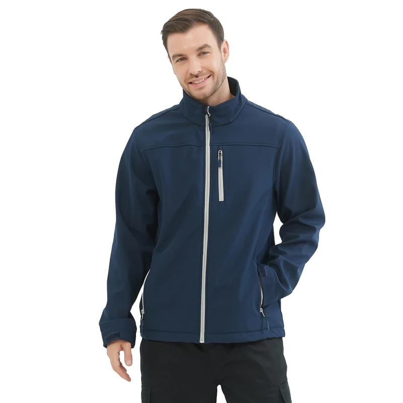 MISEMIYA - Professional Men's Softshell Winter Work Soft Shell Jacket. Ref: 6432 - Large, Navy Blue