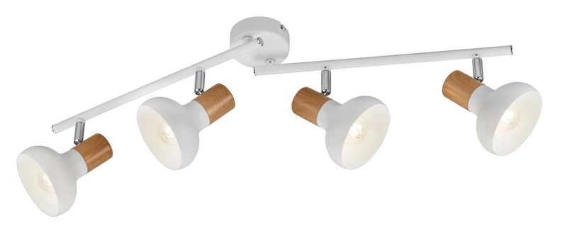 RL LIVE YOUR LIGHT Reality Leuchten Latika Beam R81524031, Metal matt White, Synthetic Wood, excl. 4X E14