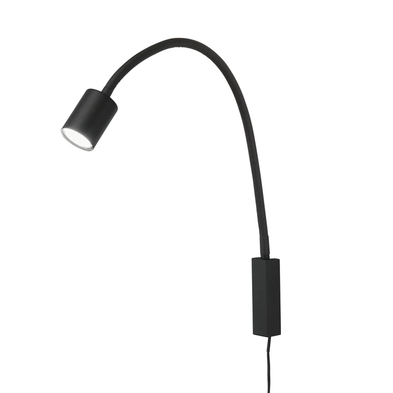 Fischer & Honsel Justi 30498 Bed Light Flex Spotlight Light Sand Black W 6 cm H 52 cm A 40 cm with Switch Switchable 1x GU10 LED Max. 4 Watt 3000 K 320 lm EEG: G