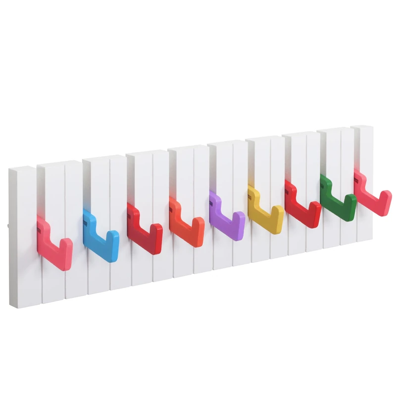 RICOO Premium Coat Hooks for Kids, WM1885-L, Wall Mounted, – Colorful Wooden Design – 49x15x2cm – Ideal for Homes, Schools & Kids’ Rooms