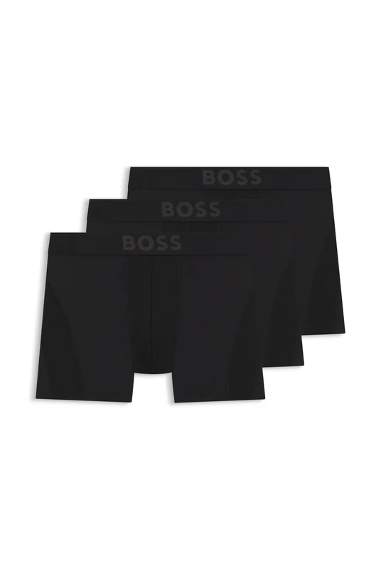 BOSS Mens BoxerBr 3P Active Three-Pack of Stretch-mircofibre Boxer Briefs with Logos