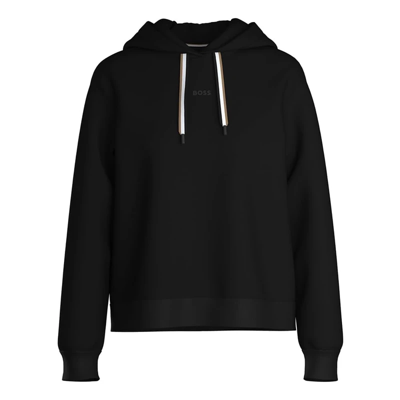 BOSS Women's CP Stripe_Hoodie Loungew Sweatshirt, Black1, S