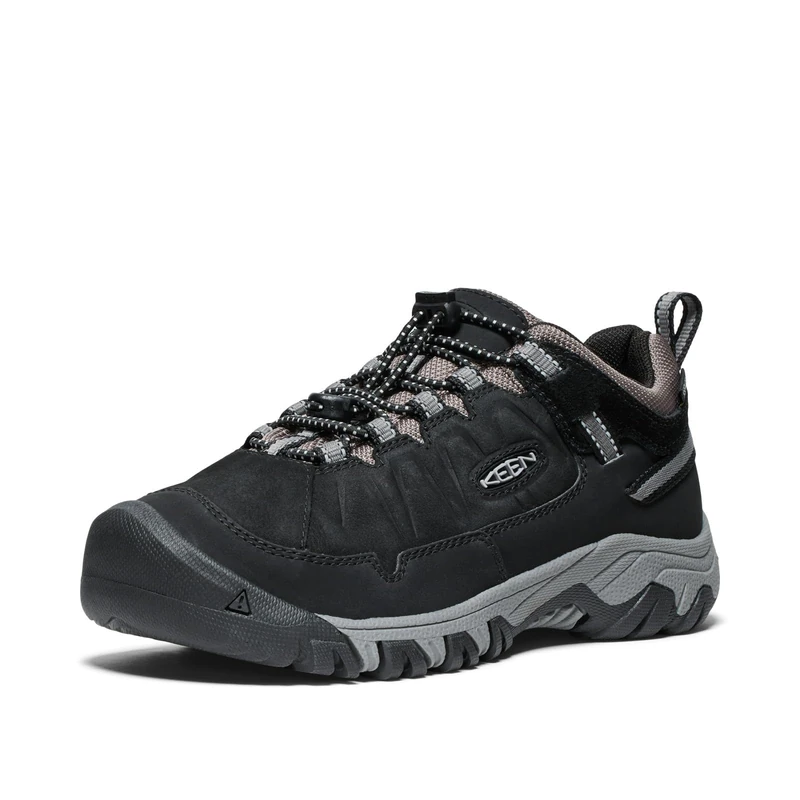 KEEN Unisex-Child Targhee 4 Low Waterproof Hiking Shoes, Black/Steel Grey, 12