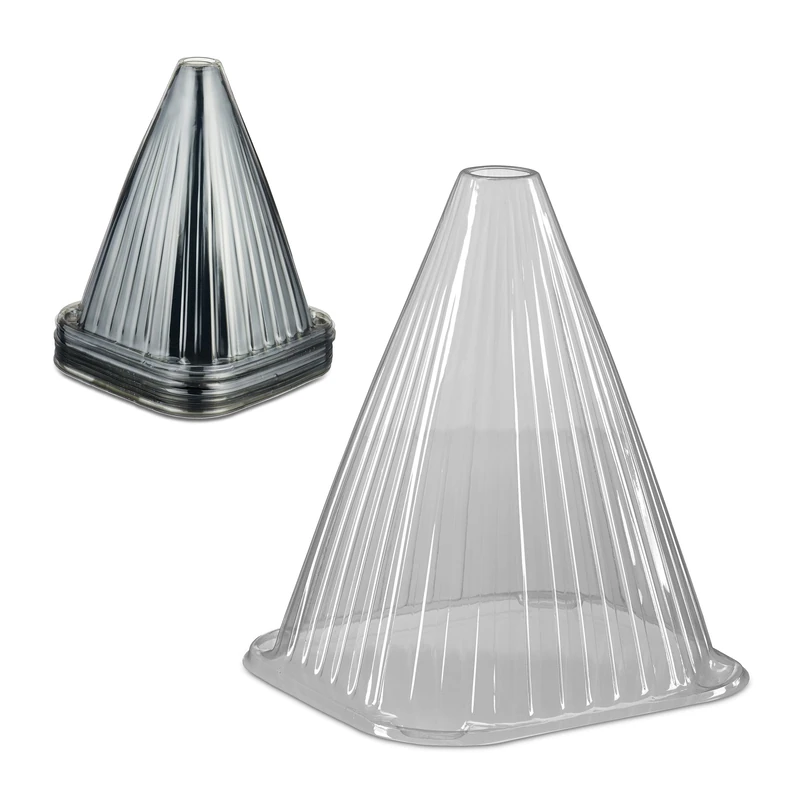 Relaxdays 32x Plant Cover, Snail and Frost Protection, HxWxD: 22 x 19 x 19 cm, Greenhouse Propagation Cones, PVC, Grey - Image 1