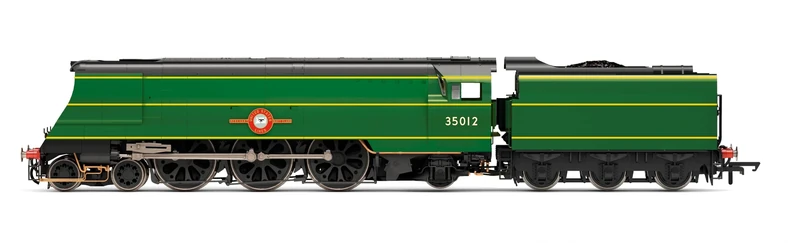 Hornby Steam Train - R3860 BR, Merchant Navy Class, 4-6-2, 35012 'United States Lines' - Era 4 00 Gauge Locomotives for Train Set, Engine Models for Adults - 1:76 Scale Model Gift