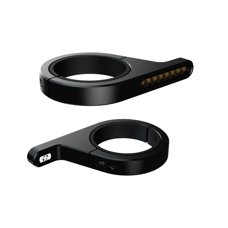 Oxford DarkTurner - Motorcycle Sequential Fork Mounted Indicators. EL367, Black