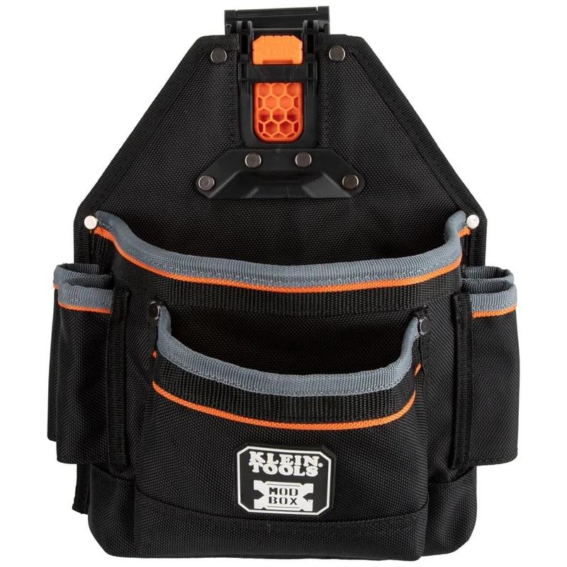 Klein Tools 55835MB MODbox Tool Pouch, 9-Pocket Electrician Parts Pouch, Quickly Attach and Release from Tool Belts and MODBox Rail System