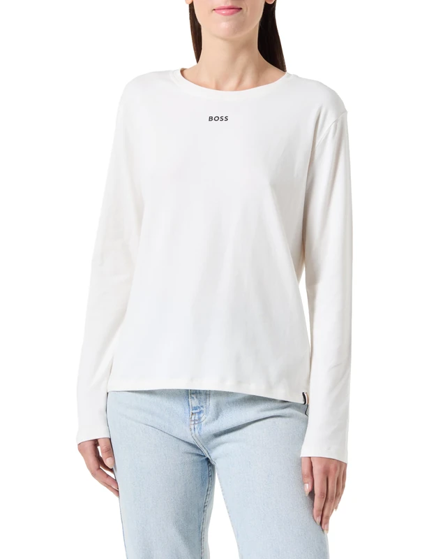 BOSS Women's CI_LS-Shirt Pyjama Longsleeve, Open White119, M