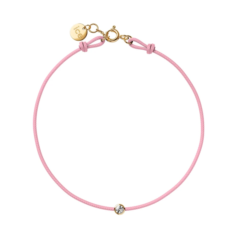 ICE Jewellery - Diamond bracelet - Cord Light pink (021101)
