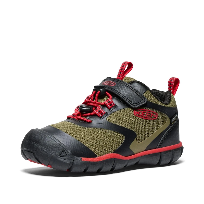 KEEN Unisex-Child Tread Rover Comfortable Easy On Waterproof Sneakers, Martini Olive/Red Carpet, 11