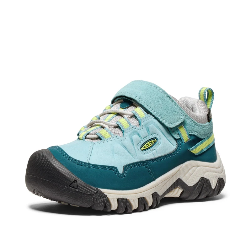 KEEN Unisex-Child Targhee 4 Low Waterproof Hiking Shoes, Reef Waters/Daiquiri Green, 13