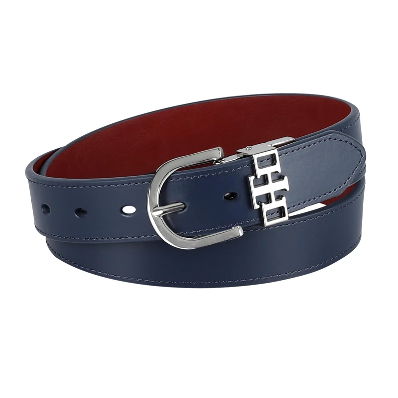 Tommy Hilfiger Women's Reversible Belt, Navy/Red, S