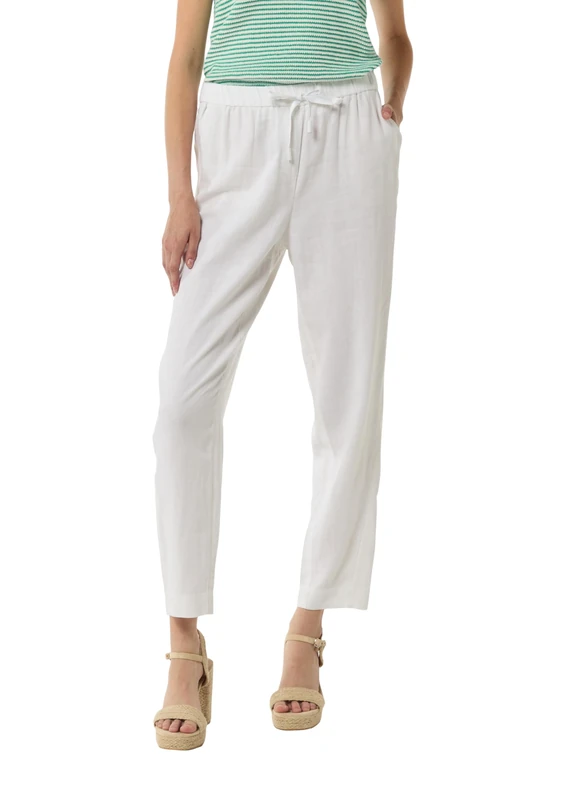 comma Women's 2147713 Trouser, White 0100, 14