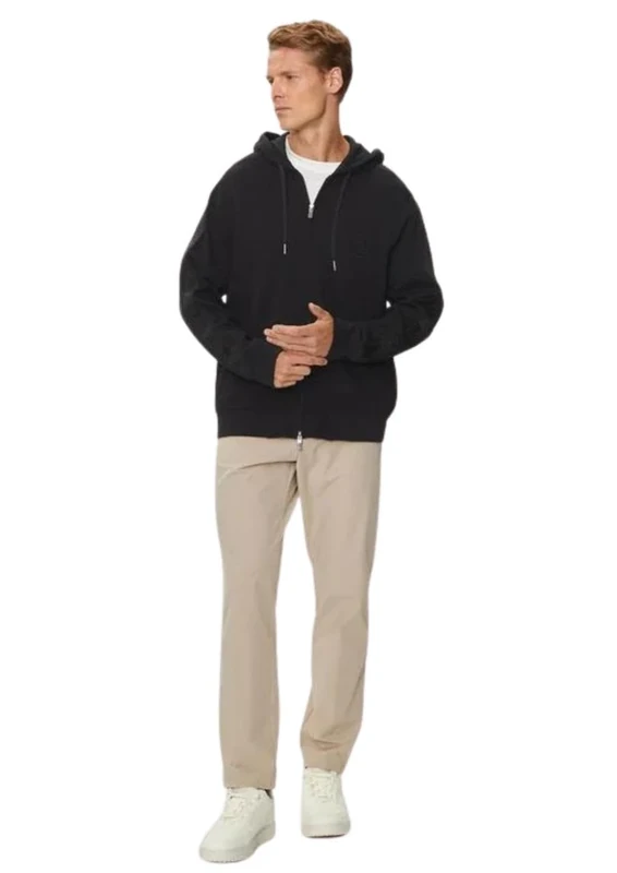 Armani Exchange Men's Logo Tape Cotton Interlock Zip Up Hooded Sweatshirt, black, S