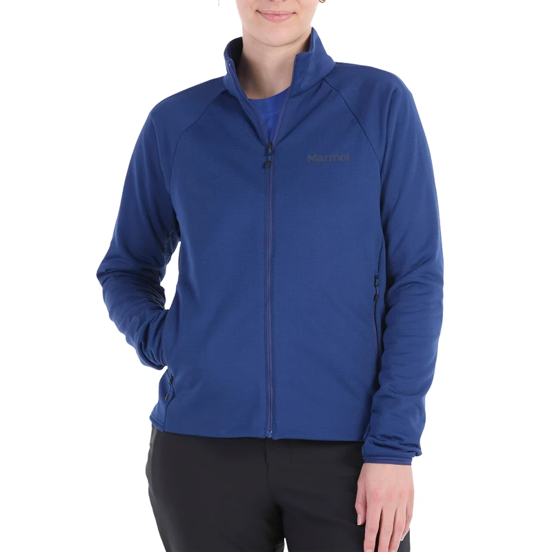 Marmot Women's Leconte Fleece Jacket, Warm Jacket, Full Zip Jacket, Breathable, Wind Resistant Body Warmer, packable, ideal for hiking & ski layering, Twilight Blue, M