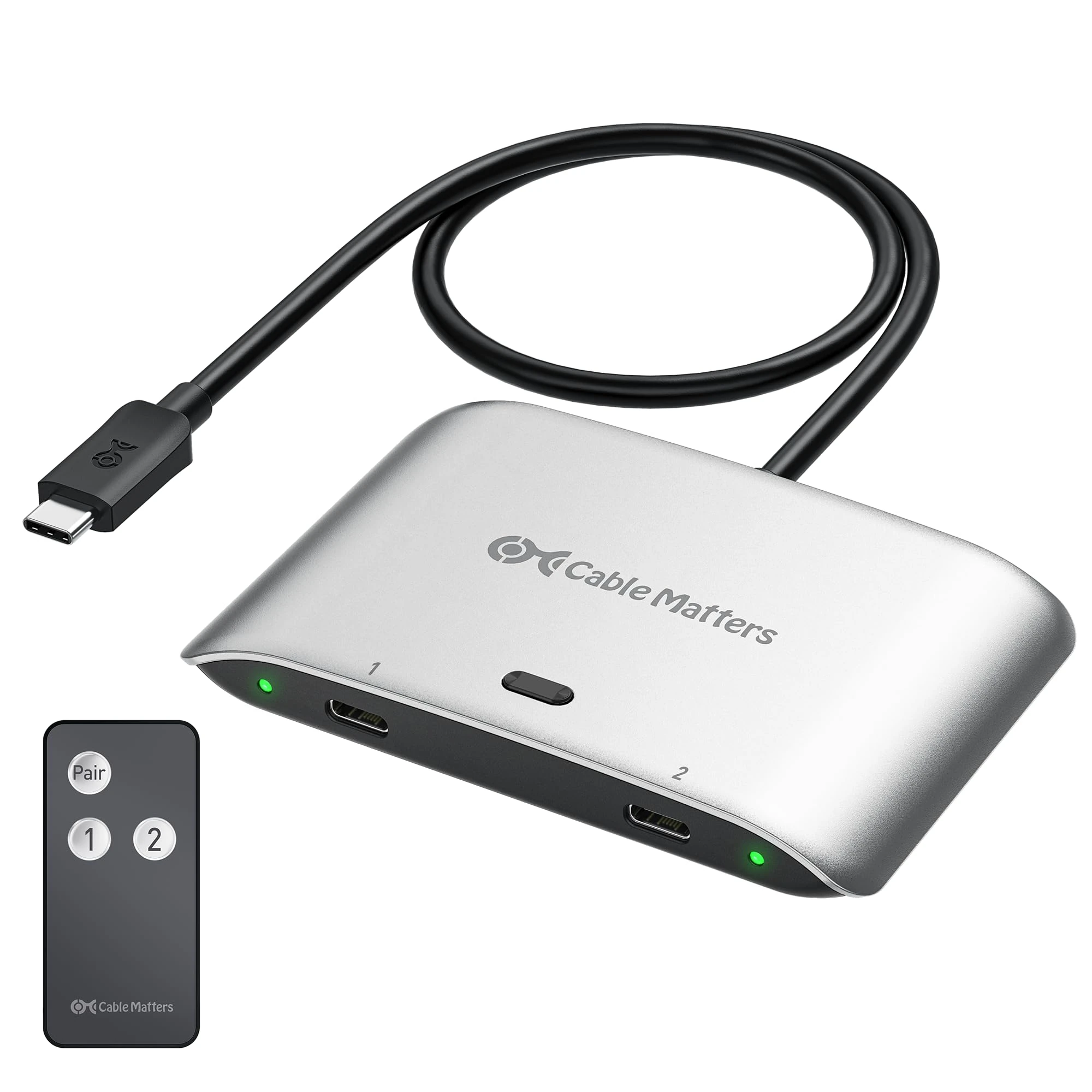 Cable Matters 20Gbps USB4 USB C Switch for 2 Computers, Supports Up to 8K@30Hz on Windows, 4K@60Hz on macOS, 140W PD, for Sharing a USB-C/Thunderbolt 4 Monitor/Dock (Not Work with Captive Cable Docks)