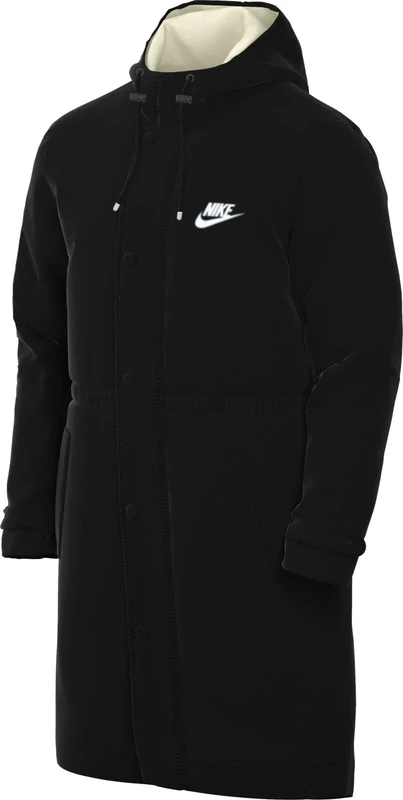 NIKE Men's M Nk Club Stadium Parka Jacket, Black/White, S - Image 1