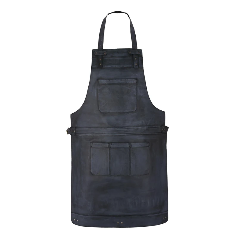 Full Grain Leather Apron Butcher, Cook, BBQ, Cooking, Wood work, Cheff, BBq Grill Gift Apron (Wax Black)
