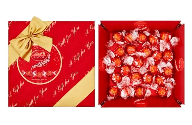 Luxury Chocolates Gift Box 287g - Wrapped Luxury Lindor Chocolate Balls - Perfect Christmas Chocolate Gift for Him or Her With Topline Card