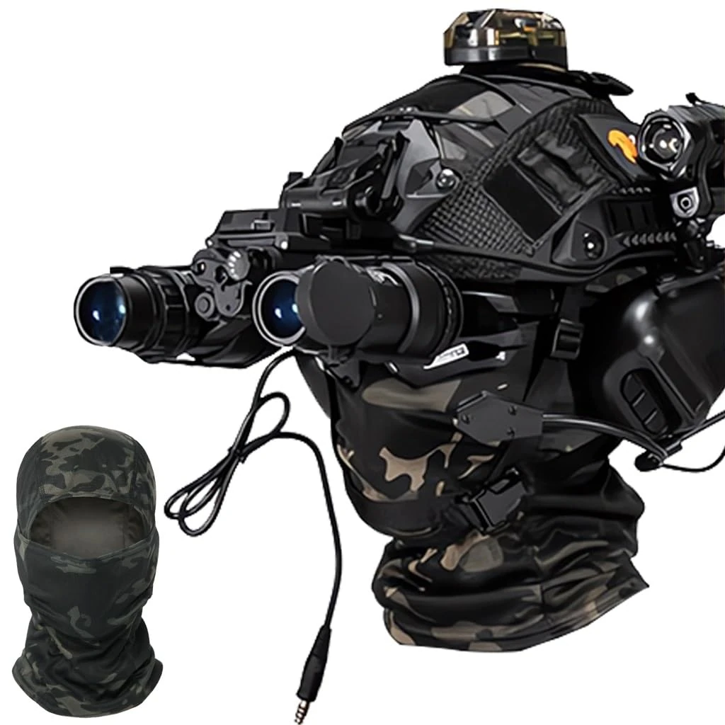 Noise-canceling Headphones With Pickup Tactical Airsoft Paintball Fast Helmet Set, For Multi-Soldier Military Sport Hunting Shooting,Tactical Multifunctional Protective NVG Brace ( Color : BK-9 )