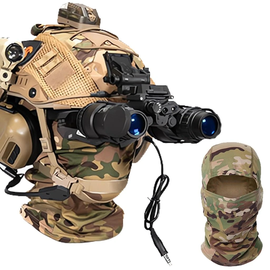 TS TAC-SKY For Multi-Soldier Military Sport Hunting Shooting Tactical Multifunctional Noise-canceling Headphones With Pickup Tactical Airsoft Paintball Fast Helmet Set (Color : T-9)