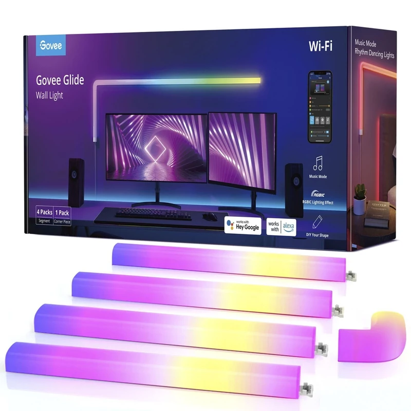 Govee - Glide Wall Light (4+1), Black, Medium