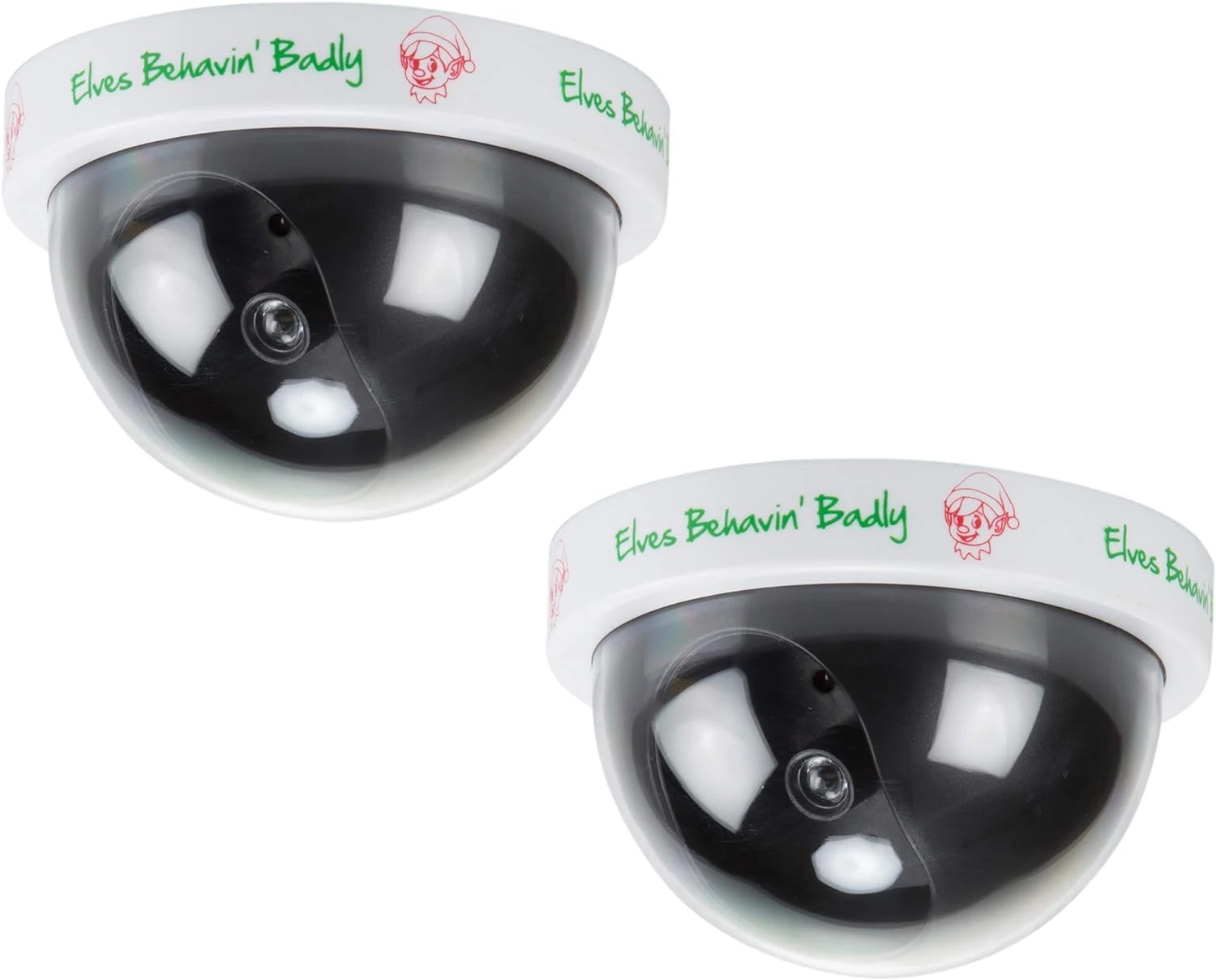SKYTE® Set of 2 Naughty Little Xmas Elf Dummy Surveillance Camera with Flashing Light Hanging decoration
