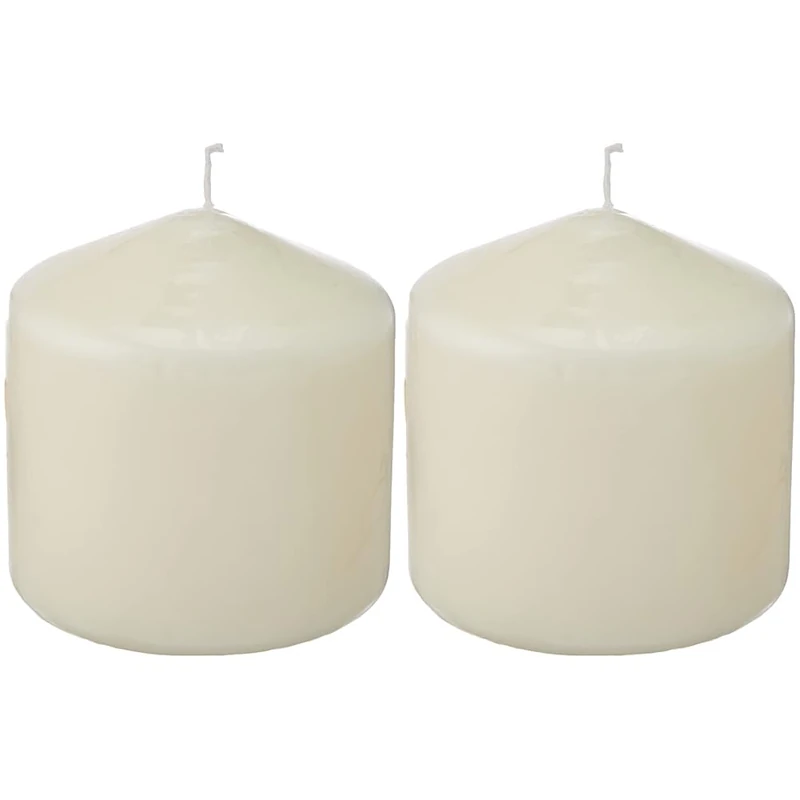 Bolsius, Ivory, Paraffin Wax, Pillar Candle 100 x 100 (Pack of 2)