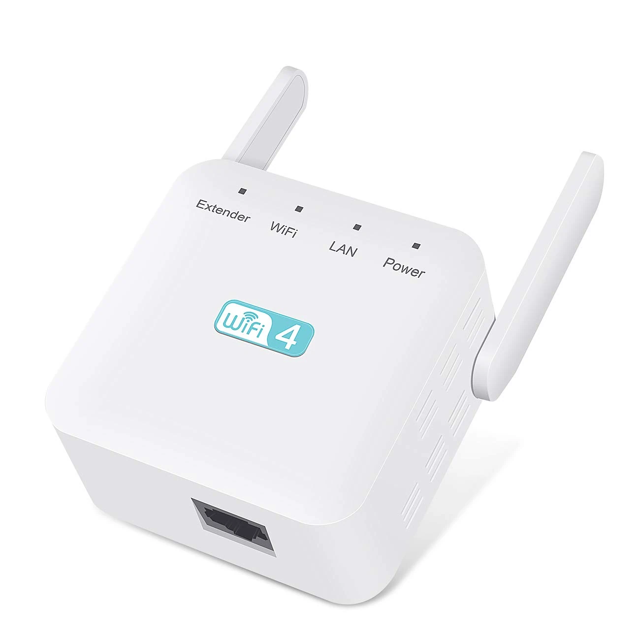 WiFi Extender Booster with Ethernet Port - Up to 3650 sq.ft Coverage, WiFi Booster Range Extender - 300Mbps 2.4GHz,2 Antennas,360° Full Coverage,Supports 4 Modes,AJ-YS016