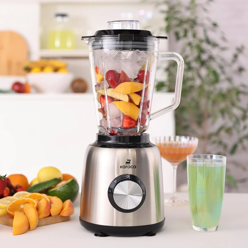 Karaca Inox 1.5 L Glass Container Stainless Steel Smoothie Blender - Image 1