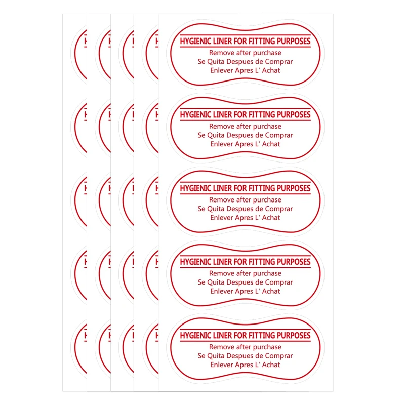 Adhesive Protective Hygiene Try On Stickers for Swimwear,Swimsuits and Lingerie,4x2 inch,100 Pcs Per Pack - Image 1