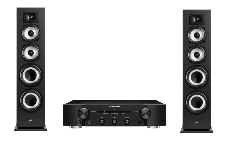 Marantz PM6007 Amplifier, Integrated Amplifier with Digital Connectivity + POLK AUDIO Monitor XT70 High-Resolution Floor-Standing Tower Loudspeaker