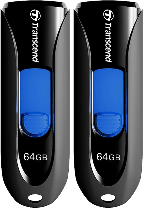 Transcend 64GB JetFlash 790 USB 3.1 Gen 1 Flash Drive (USB Stick) with Frustration Free Packaging Black -TS64GJF790KBE (Pack of 2)