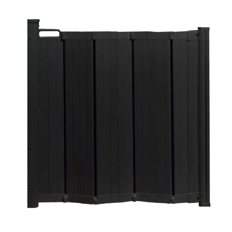 Safetots Automatic Folding Retractable Baby Gate, 55cm - 89cm, Black, Folding Stair Gate for Babies, Retractable Safety Gate