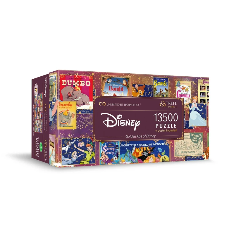 Trefl 81026 Disney, Golden Age of Disney, 13500 Pieces, Large Puzzle, Thickest Cardboard, Organic, EKO, Collage with Fairy Tale Figures, Entertainment for Adults and Children from 12 Years,