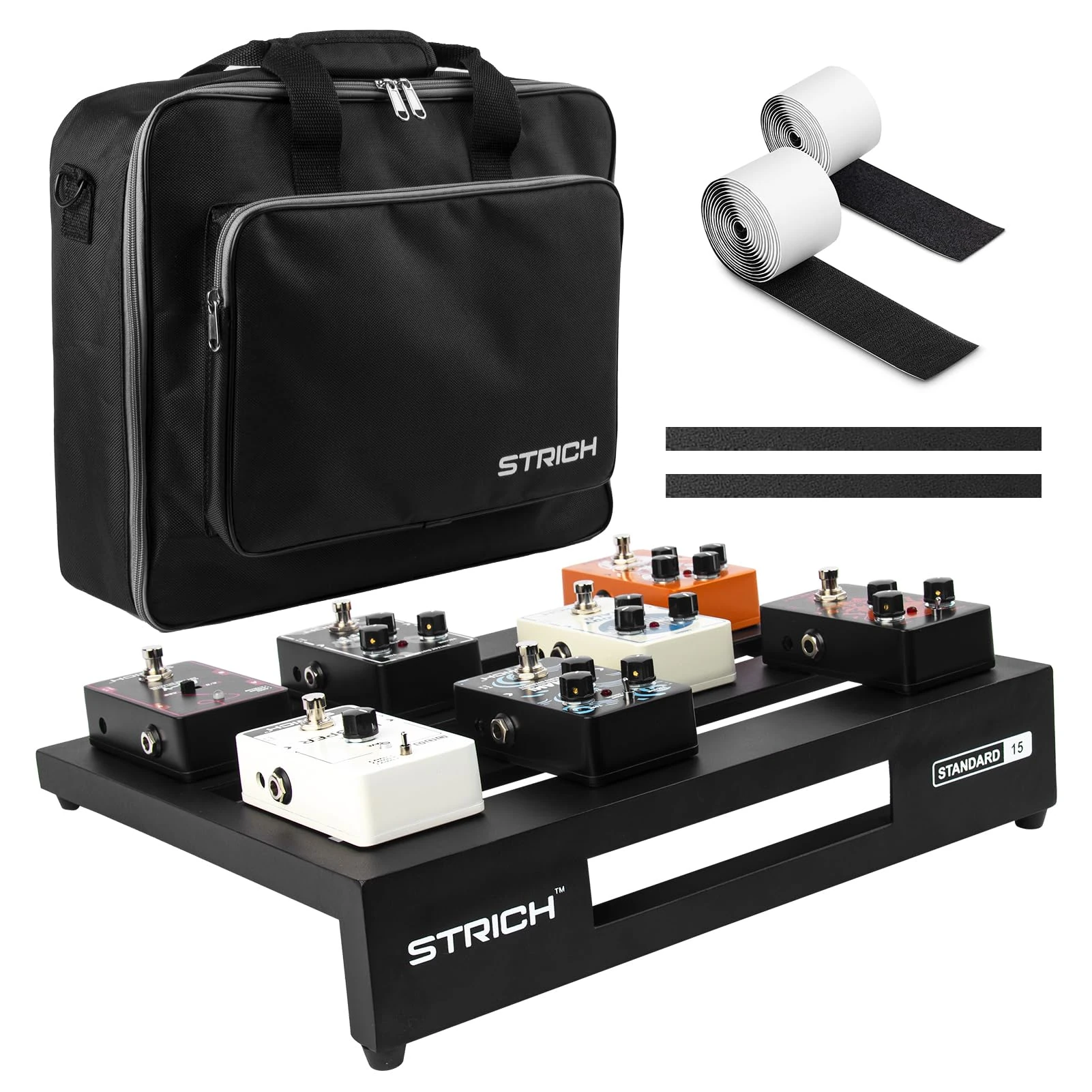 STRICH Guitar Pedal Board Aluminum Alloy 1.82lb Super Light Small Effect Pedalboard 15'' x 11.8'' with Carry Bag, STANDARD 15 (Angled)