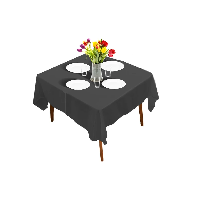 Avilia Set of 100 Non-Woven Disposable Tablecloth - Tablecloths for Kitchen Tables - Disposable Tablecloths for Restaurants - Disposable Tablecloths for Parties - 100 x 100 cm, Black - Image 1