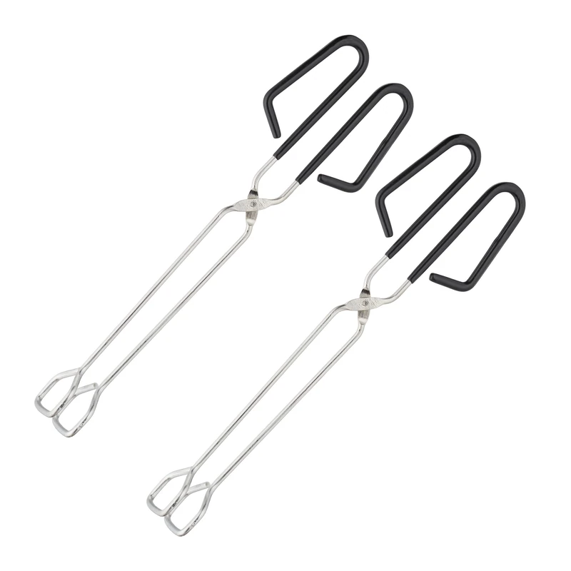 Relaxdays Set of 2 Barbecue Tongs - Stainless Steel Scissor Shape