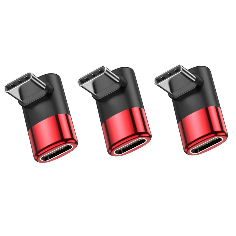 MOGOOD 90 Degree USB C Right Angle Adapter - USB C Male to Female, Extender for MacBook Pro, iPad Pro, Nintendo Switch, Steam Deck - 3 Pack