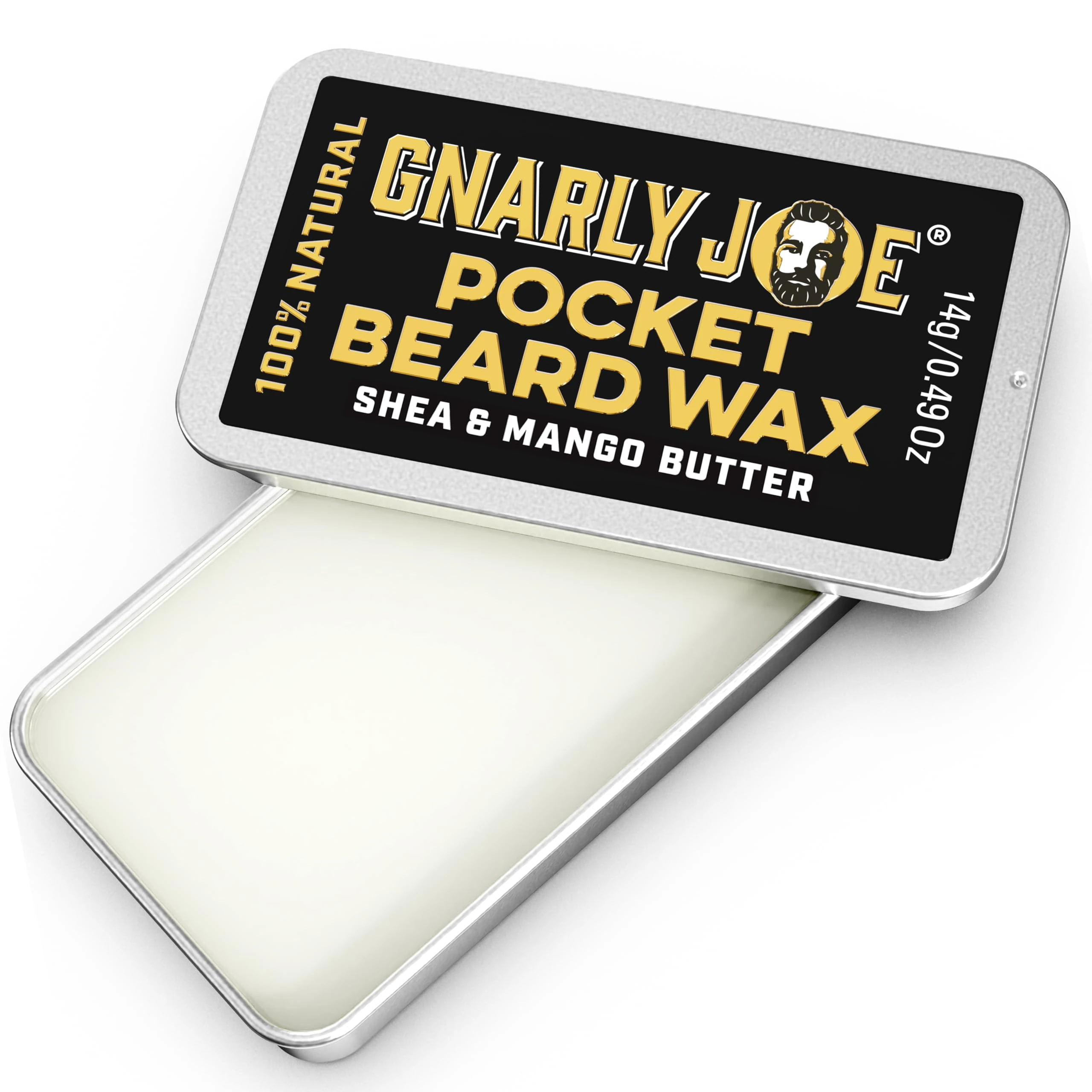 Gnarly Joe Pocket Beard Wax - 14g Natural Beard Wax for Men Strong Hold - Triple Action Beard Styling Balm & Conditioner - Straightens, Styles & Softens Beard, Grooming Wax - Made in UK