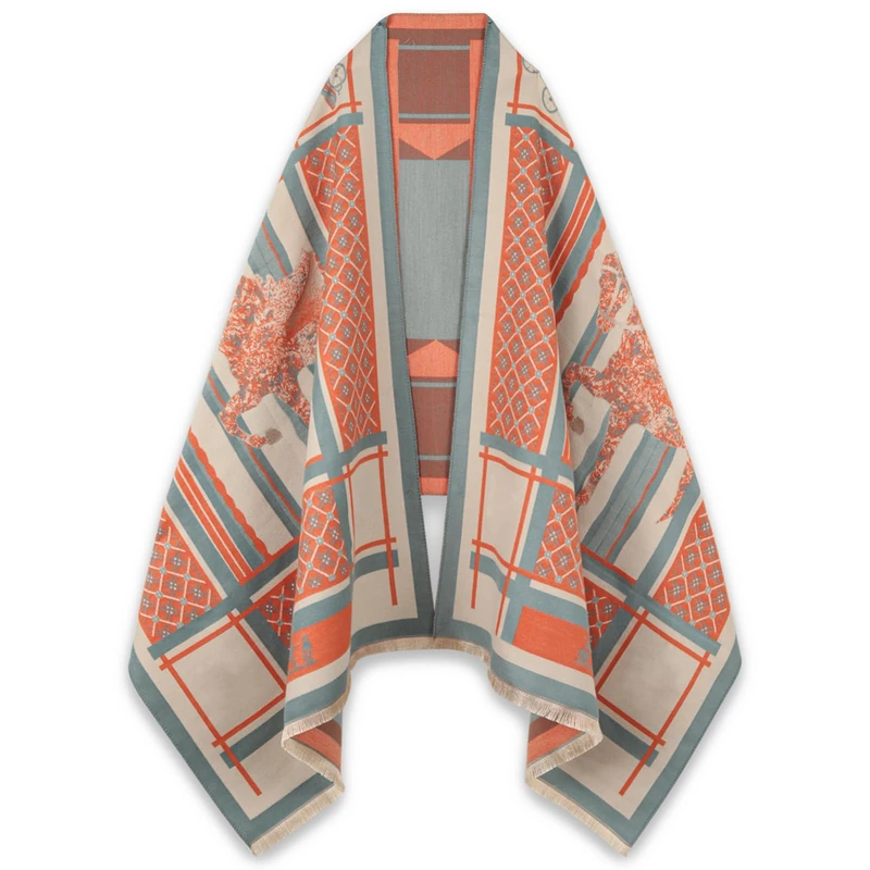 EXTREE Scarfs for Women Pashmina Silky Shawl Wrap for Evening Dressing Blanket Open Front Poncho Cape, 000-04, Standard - Image 1